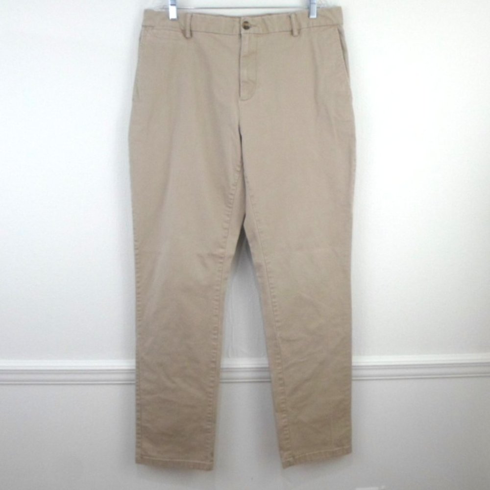 Old Navy Mens 37x33.5 Khaki Tan Chino Pants Ultimate Athletic Built In Flex